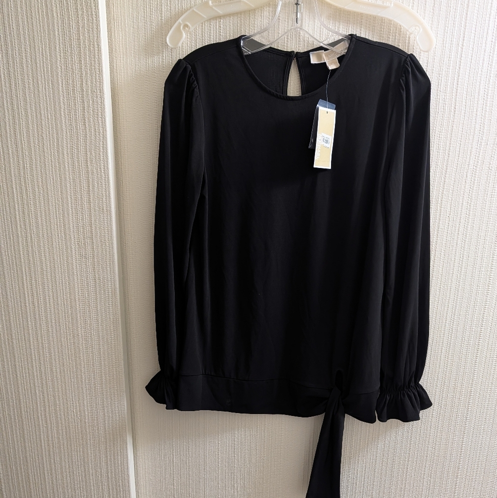 Michael Kors NWT Women's Black Long Sleeve Blouse Size S